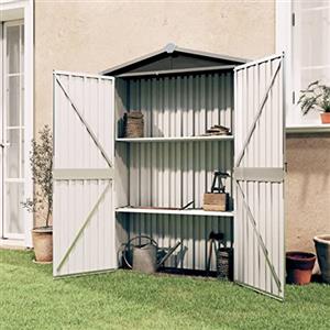 Keketa Capannone da giardino in acciaio zincato armadio esterno in metallo per riporre utensili, mobili da giardino e attrezzature da giardinaggio antracite, 107,5 x 46 x 183 cm