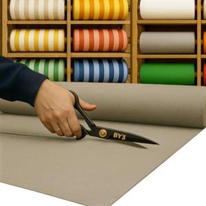 Byour3 - Tessuti per Tende da Sole Impermeabile per Barca - Stoffa al Metro da Esterno per Gazebo Pergole Traspirante Frangisole Frangivento Copertura Solare a Metraggio No PVC (Beige, Largh 295cm)