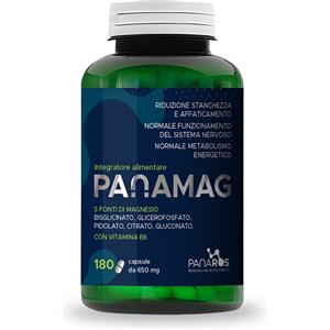 ISCIENZA Srl PANAMAG - Integratore alimentare con Magnesio e Vitamina B6, 180 capsule da 650 mg