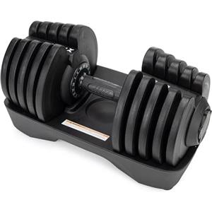 TREXO Manubrio 18|24|32|40 kg con Regolazione del Peso Tramite Rotella Manubrio Palestra Regolabile in Ferro per Esercizi Fitness con Impugnatura Ergonomica Antiscivolo
