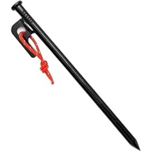 WLIHDB 30 pz 20/25/30/40 cm Heavy Duty Acciaio Nero Metallo Picchetti Tenda Spiaggia Baldacchino da Campeggio Peg con Corda Terra Chiodo per Tende(25cm)