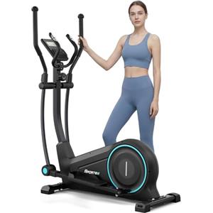 Dripex Ellittica da Casa Ultra Silenziosa, 16 Livelli di Resistenza Magnetica, Display LCD, Supporta fino a 120 kg, Macchina Cardio per Allenamento Total Body (Azzurro cielo)
