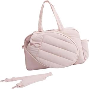 QLoztyse Borsa da Tennis, Borsa da Pickleball, Spaziosa per Uomo E Donna, con Tasca Bagnata, Versatile, Regalo, Borsone da Viaggio in Poliestere da 35 Litri, Rosa