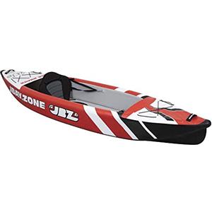 JBAY.ZONE 330 - Kayak Gonfiabile Monoposto con Tre Camere d'Aria, Drop-Stitch ad Alta Pressione, Pompa, Pagaia e Sedile Inclusi, Capacità Fino a 165kg