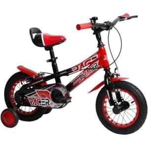 MagikBike bicicletta da bambino racer dai 2 anni, misura 12 pollici, movimento centrale a sfera telaio bicolore rosso e nero