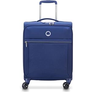 DELSEY VALIGIA TROLLEY DA CABINA A 4 DOPPIE RUOTE SLIM 55 CM, blu