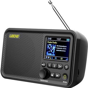 LEICKE DAB+Radio portatile con Bluetooth 5.0,DAB/DAB+radio FM,display a colori da 2,4",radio da cucina con cavo,batteria da 4000 mAh,connessione MicroSD/TF/AUX,funzioni di allarme