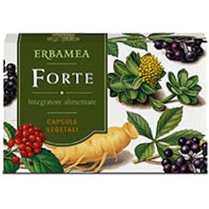 Erbamea Integratore Alimentare Forte Ginseng, Eleuterococco, Rhodiola, 24 Capsule Da 480 Mg Color Standard