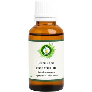 R V Essential Olio essenziale di rose puro- 5ml (0.169oz) Rosa Damascena (100% Puro e Naturale Steam Distilled) Pure Rose Essential Oil