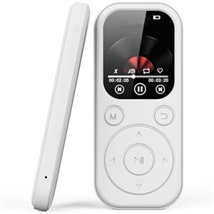 Plyisty Lettore MP3 con Bluetooth 5.4, Lettore HiFi MP3 Muisc da 2 Pollici, Supporto Radio FM, E-book, Registratore Vocale, Espanso Fino a 128 GB (con scheda di memoria piccola da 16G)