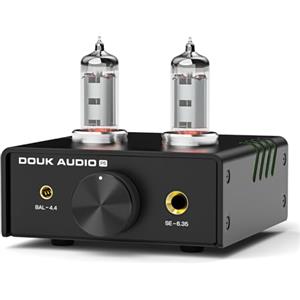 Douk Audio Mini amplificatore per cuffie: preamplificatore HiFi stereo da desktop con presa da 4,4/6,35 mm, supporta impedenza da 16 a 600 ohm (lega di alluminio)