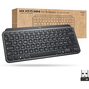 Logitech MX Keys Mini for Business - Tastiera wireless illuminata - compatta, ricevitore Logi Bolt, retroilluminazione, ricaricabile, Windows, macOS, Linux, iOS, Android, Italiano QWERTY - Grigio