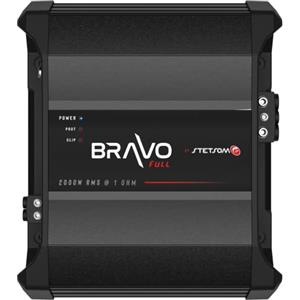 Stetsom Bravo Full 2000 1 Ohm Mono Car Amplificatore, 2000.1 2K Watt RMS, 1Ω Stabile Car Audio, Qualità del suono HD, Crossover & Bass Boost, Altoparlante stereo per auto Subwoofer MD, Smart Coolers