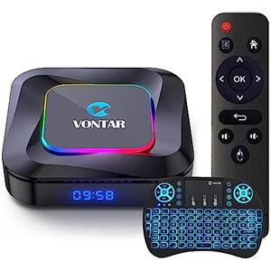 CHROX Box TV Android 13.0, VONTAR R3 4G RAM 128G Rom RK3528 con Dual 2.4G/5.8G WiFi, BT 5.0+ Quad-Core 64 Bit 4K/8K UHD H.265 Ethernet LAN 3D Set Top TV Box con Mini Tastiera Wireless,2gb+16gb