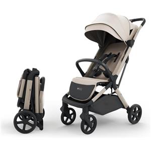 kk Kinderkraft Kinderkraft NUBI 3 Passeggino Urbano, fino a 22 kg, Buggy, Con chiusura automatica, Capottina impermeabile, filtro UPF50+, Leggero 8.7kg, Posizione reclinata, Cinture di sicurezza a 5 punti, Beige