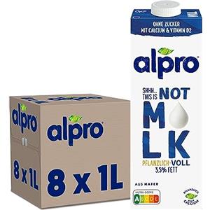 Alpro Not Milk 3,5% Fat (latte d'avena) - Custodia (1L x 8 confezioni)