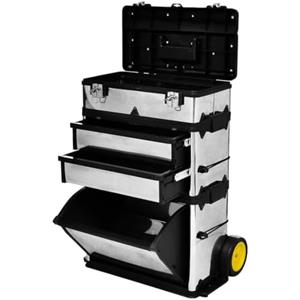 vidaXL Trolley Porta Utensili 2 Cassetti 2 Vani Strumenti Garage Portattrezzi