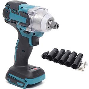 DGJMuu Set Avvitatore a Percussione a Batteria, Compatibile Con 1/2, 520 Nm, Set di Chiavi a Bussola Senza Spazzole per Makita, 18 V, Con Gancio, Senza