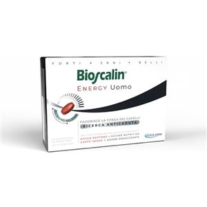 Bioscalin Energy Uomo, Integratore Alimentare per Capelli, Favorisce la Forza dei Capelli, Senza Glutine, Naturalmente senza Lattosio, Utilizzo 1 Mese, 30 Compresse