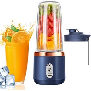 Dayysiuy Frullatore Portatile, 14 Oz Maker Spremiagrumi Portatile, Frullatore Elettrico Multifunzione Con Coperchio E 6 Lame, Ricaricabile, Per Frullati, Trita Ghiaccio E Frutta Congelata