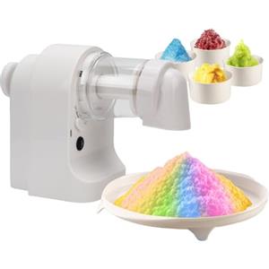 VBESTLIFE Snow Cone Electric Ice Rahion, Macchina per Ghiaccio con Rasoio Elettrico Ad Alimentazione USB per la Festa da Picnic Casalingo, Comprende 4 Tazze e 1 Vassoio