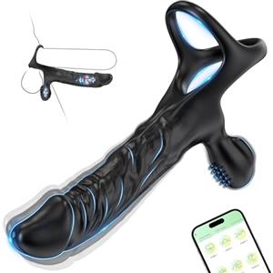 GQTYBZ Prostata Vibratore Anale Plug Analesex con Anello per Pene, 3 in1 Anal Plug Vibratore per Uomo Sex Toys, Anello Vibrante per il pene con10 Modalità, Sex Toys Uomo Plug Sexytoysys