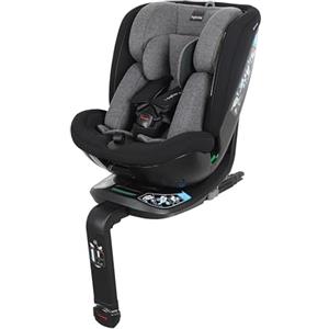 Inglesina Halley Pro, Black, Seggiolino Auto Rotante 360° ISOFIX, da 0 a 12 Anni (40-150 cm), Reclinabile e Traspirante, Omologato ECE R129/03