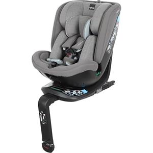 Inglesina Halley Pro, Grey, Seggiolino Auto Rotante 360° ISOFIX, da 0 a 12 Anni (40-150 cm), Reclinabile e Traspirante, Omologato ECE R129/03