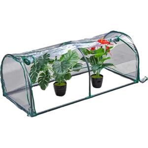 QOXEZY Copertura per serra a tunnel in PVC bianco (120 × 60 × 50 cm) per piante da giardino - resistente al freddo, resistente al calore, spaziosa tenda per fiori all'aperto o balcone (120 x 60 x 50