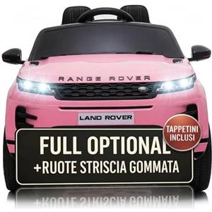 TOYSCAR Macchina Elettrica Per Bambini Range Rover Evoque Full Optional con TAPPETINI INCLUSI Auto Elettrica Per Bambini Telecomandata Sedile In Pelle Porte Apribili Doppio Motore Elettrico 12V (Rosa)
