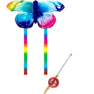 FGDTREE Aquiloni ad Ala Dinamica con Canna da Pesca per Giardino Divertente Giocattolo Volante Dinamico per Esterni Miglior Raduno Familiare Aquiloni ad Ala Dinamica con Canna da Pesca per Bambini