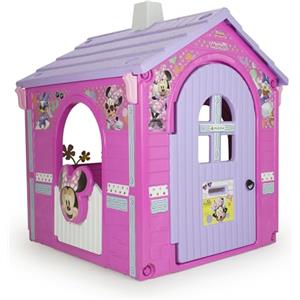INJUSA Casetta Bambini Minnie Mouse INJUSA Dai 3 Anni Rosa E Lilla Con 3 Porte 1 Finestra Plastica Resistente Ufficiale Disney Cabina Esterno Giardino Stimola Fantasia Facile Da Montare Bimba