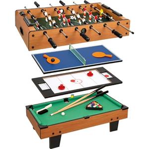 ColorBaby CB Games - Tavolo multigiochi 4 in 1, Dimensioni 81 x 43 x 27 cm, Calcio Balilla, Biliardo, Ping-Pong, Hockey, Gioco da Tavolo, Calcio Balilla per Bambini, multigioco, 6 Anni (85327)