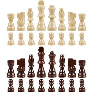 Generic Set di 32 pezzi di scacchi internazionali in legno di ricambio