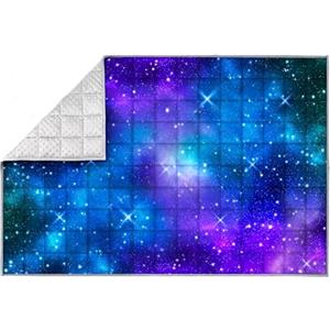 Solfres Coperta ponderata 3,2 kg 104,1 x 152,4 cm, ultra morbida, stampata, motivo galassia con stelle, nebulosa galax