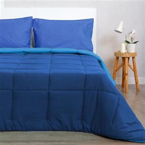 Morbidissimi Trapunta Piumone invernale, Bicolore, Double face, Calda e Anallergica, Super Soft, in Microfibra manopesca, Imbottitura 300 gr/mq J928 Singolo BLU NAVY-BLU ROYAL