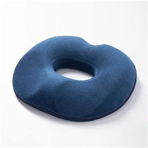 Surwin Velluto Cuscino Antidecubito Ciambella per Sedersi, Cuscino Ergonomico Sedia Ufficio Cuscino Memory Foam Sedia per Gravidanza, maternità, Emorroidi, Anziani, Guidatore (42cm,Blu Navy)