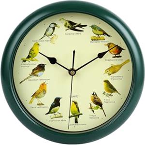 Syfunlv Orologio da parete silenzioso, orologio con canto degli uccelli, orologi da parete chic, con 12 uccelli canori locali, scatti naturali originali, decorazione per la casa, orologio decorativo