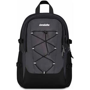 Invicta Zaino Scuola Invict-Act Plus, Grigio, Doppio Scomparto Con Tasca per PC e Tasca per Borraccia, 29 lt, Scuola Media e Superiore, Zaino Ragazza, Ragazzo