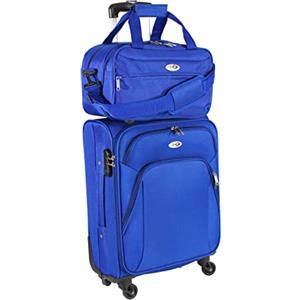 CABIN GO CABIN 5550 Set da 2 Valigie Trolley Leggero con Bagaglio a mano Borsone Piccolo Cabin Size - Trolley morbido con ruote girevoli 55x40x20 e Bagaglio a Mano 40x25x20