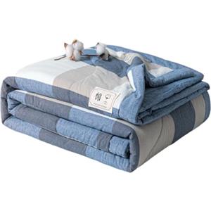 Surwin Trapuntino Copriletto a Quadri Moderno Semplice per Primaverile Estivo, Reversibile Copriletto Trapuntato in Microfibra per Singolo Matrimoniale e Piazza e Mezza (Grigio Blu,150x200cm)
