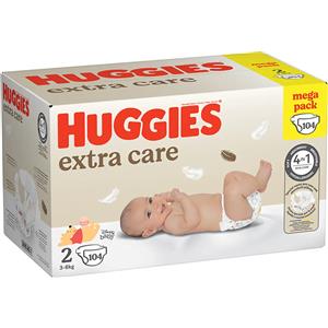 Huggies Pannolini Extra Care Taglia 2 (3-6 Kg) - Mega Pack da 104 Pannolini con Cuscinetti Assorbenti Morbidi