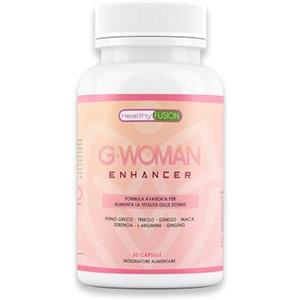 Healthy Fusion G Woman | Integratore femminile | Energia e vitalità | Performance fisica | Maca, Tribulus, Ginseng e Ginkgo, L-Arginina | 60 capsule