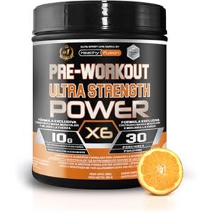 Healthy FUSION Pre-Workout bevanda energetica | con Creatina | Resistenza, energia e forza inarrestabile | Elimina la fatica e la stanchezza | Beta-Alanina, Taurina, Caffeina e Vitamine | 300g Arancia