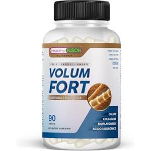 Healthy FUSION HealthyFusion Volum Forte | Prevenzione della caduta dei capelli e crescita naturale | Azione idratante per pelle e unghie | Biotina e Collagene | 90 Capsule