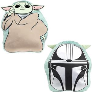 Disney Mandalorian Cuscino a Forma Ufficiale | Cuscino in peluche imbottito | Design Yoda Friend | Perfetto per camera o decor gaming | Verde