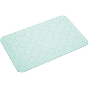 SWEETLY DOES IT KitchenCraft Tappetino da forno per macaron con ricetta, 28 stampi in silicone, 36 x 23 cm, blu