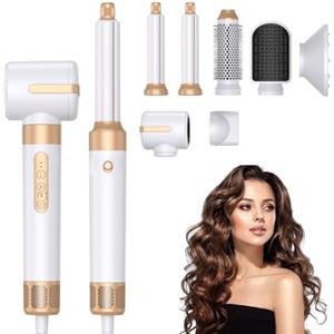 ZOYDP Asciuga Capelli 7 In 1, Air Styler Con Spazzola Asciugacapelli, Lisciante, Diffusore, Ugello Per Lo Styling, 110000 Giri/Min Phon Per Lisciare, Volume e Styling