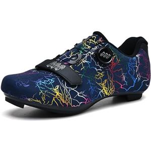 Hixingo Scarpe Uomo Donna Scarpe Strada Mountain Bike Compatibili Pedali SPD SPD-SL, Unisex Scarpes Ciclismo MTB Traspirante All'aperto per Bici 37-47EU (Blu Scuro,41)