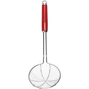 KitchenAid Cucchiaio Forato / Schiumarola a Ragnatela, Acciaio Inossidabile Resistente alla Ruggine, Sicuro in Lavastoviglie, 36 x 51 x 140 mm, Rosso